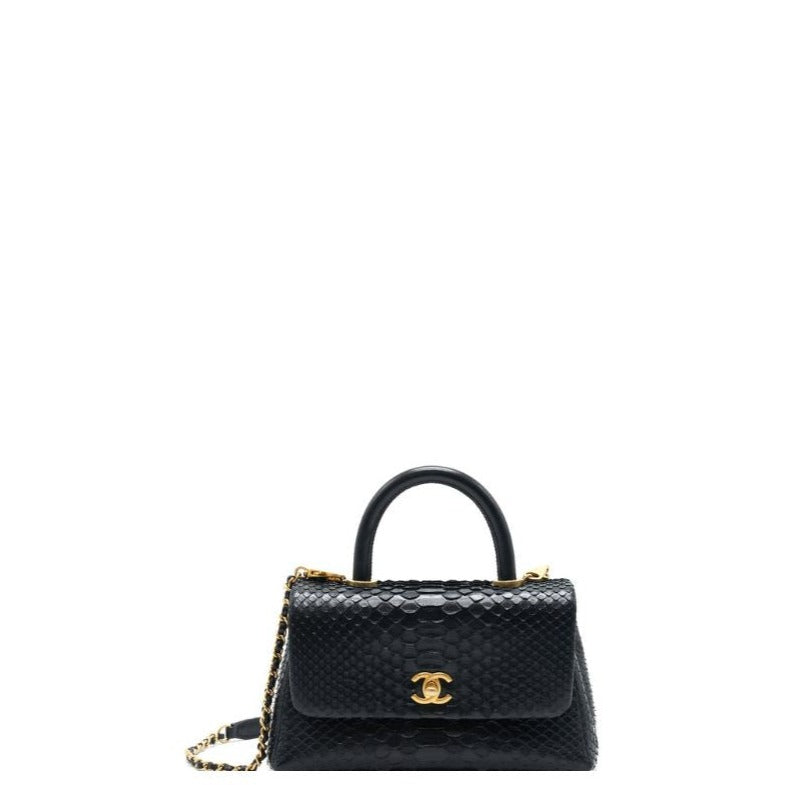 Coco Flap Bag Black Croc New