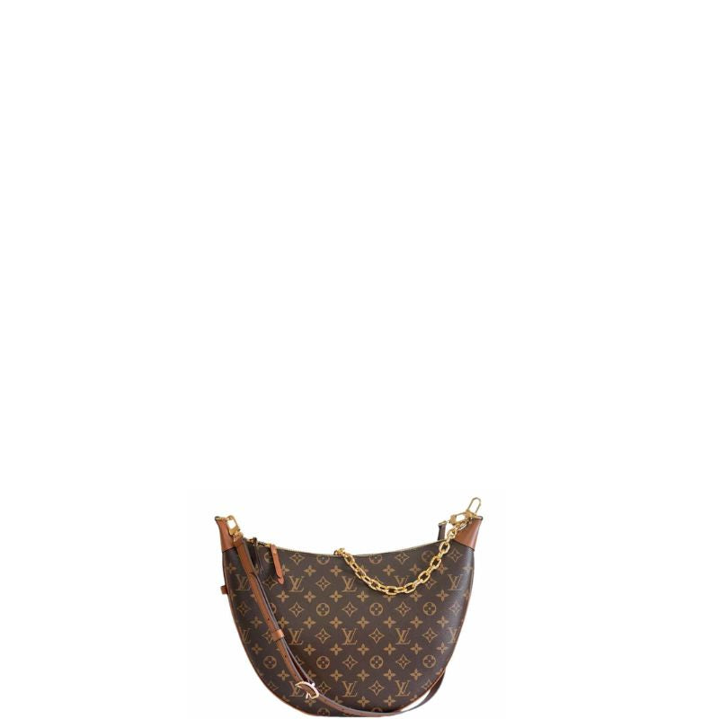 Large Monogram Loop Hobo Bag Brown