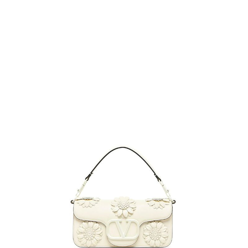 Loco Flower Applique Shoulder Bag Ivory