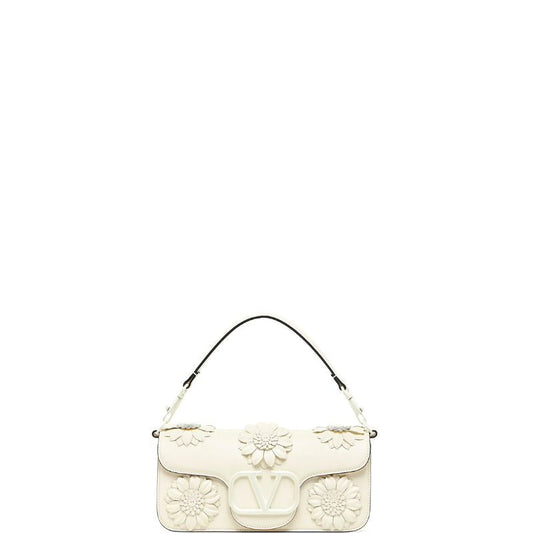 Loco Flower Applique Shoulder Bag Ivory