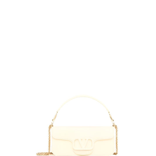 Vlogo Plaque Shoulder Bag White