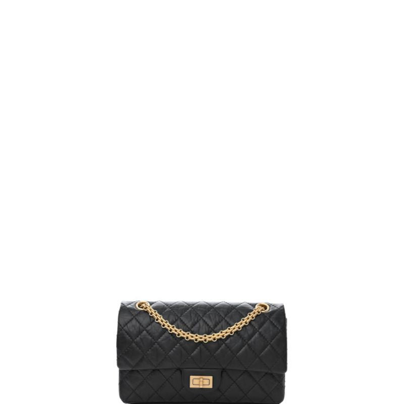2.55 Schultertasche mit Kette Schwarz Neu 