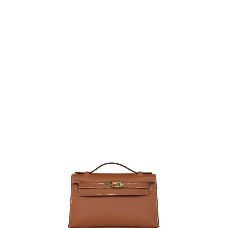 Kelly Pochette Handbag Brown