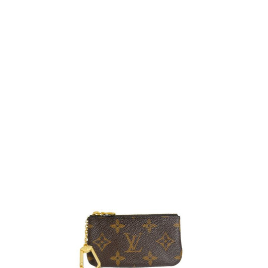 Monogram key case charm brown new