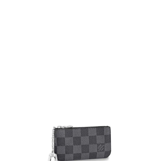 Damier key case charm grey new