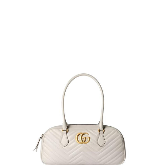 Gg Marmont Medium Top Handle Bag White