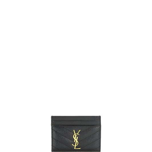 Cassandre Card Holder Black/Grainy skin New