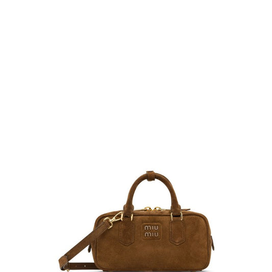 Small Arcadie suede bag brown new