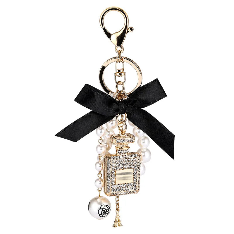 Pearl Perfume Bottle Bag Charm