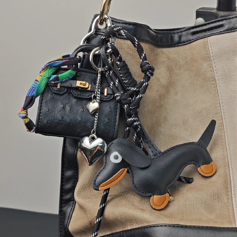 Mini Handbag Matching With Hanging Ropes Charm