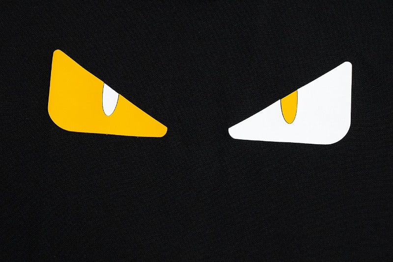 Monster Eyes Cotton T-shirt Black For Men