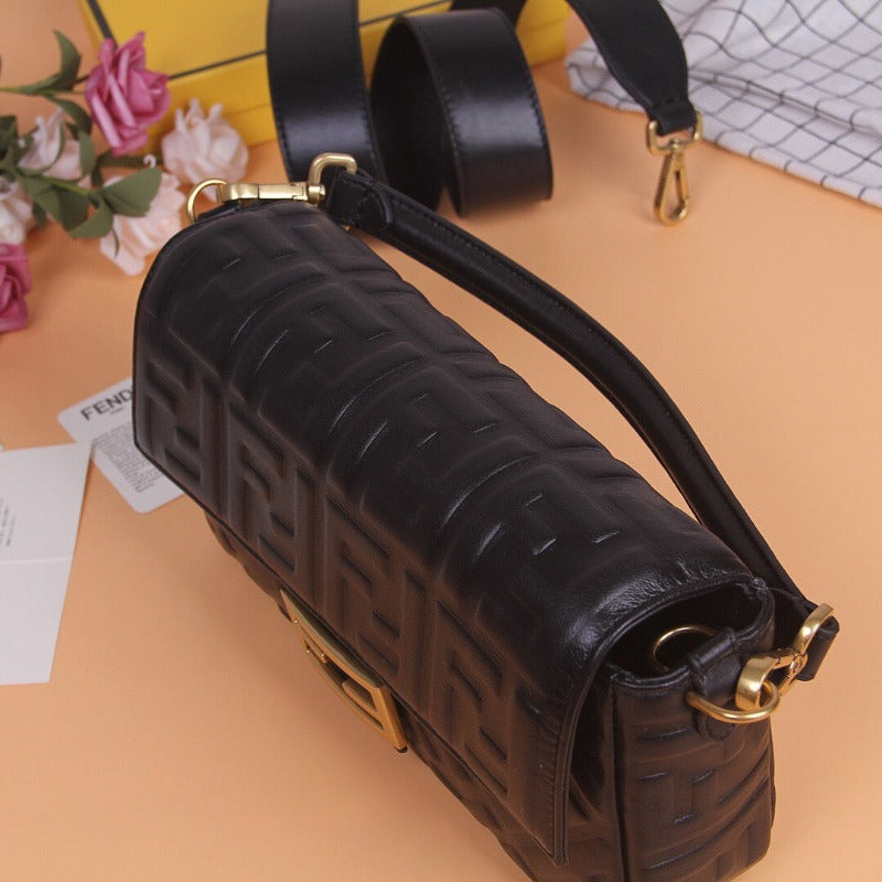 Baguette Nappa Shoulder Bag Black