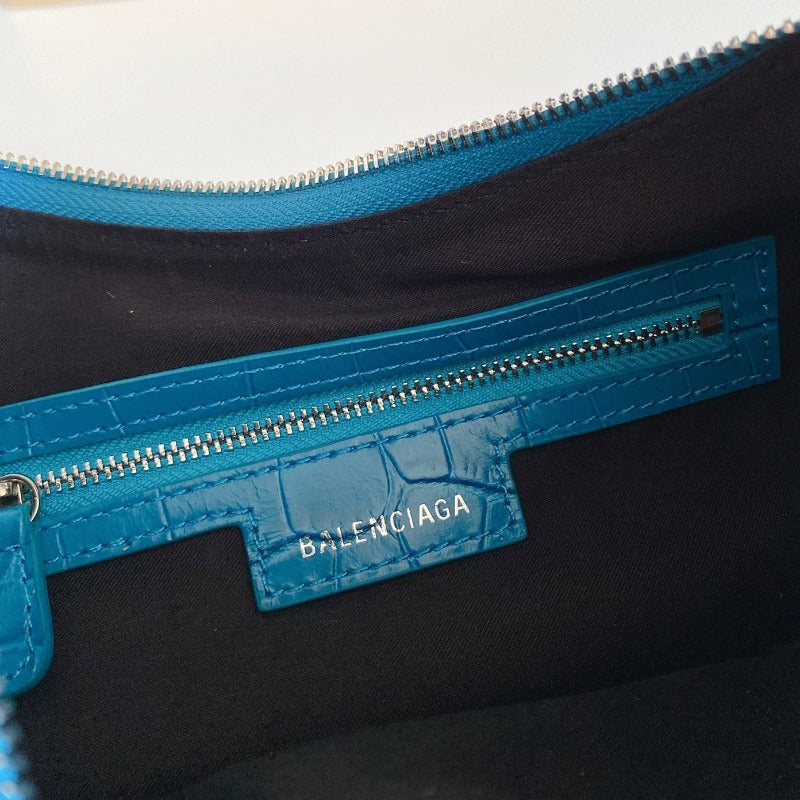 Le Cagole Small Bag Crocodile Blue