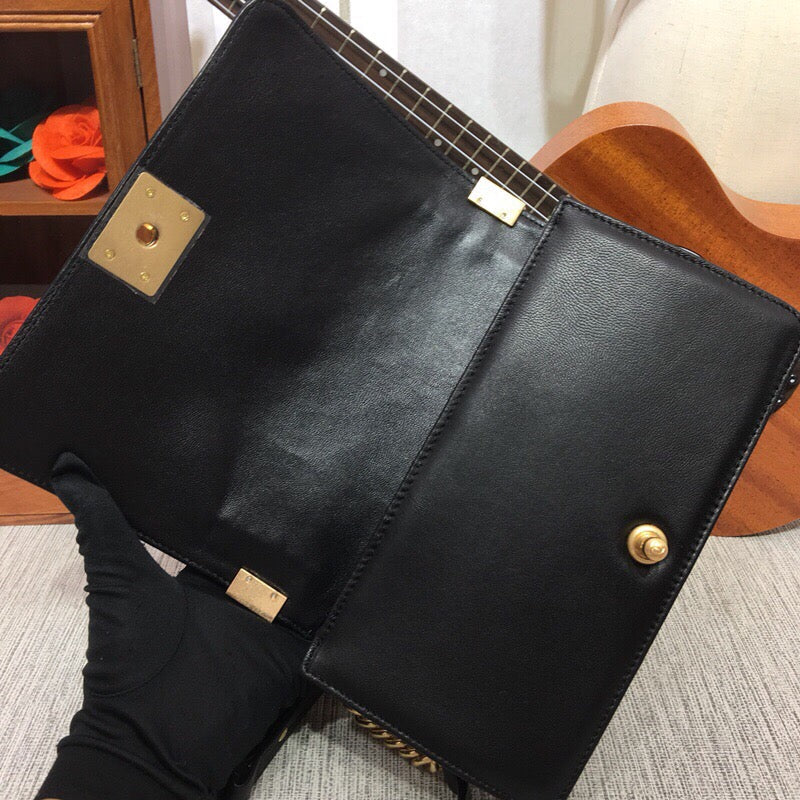 Boy Shoulder Bag Gold-Color Hardware