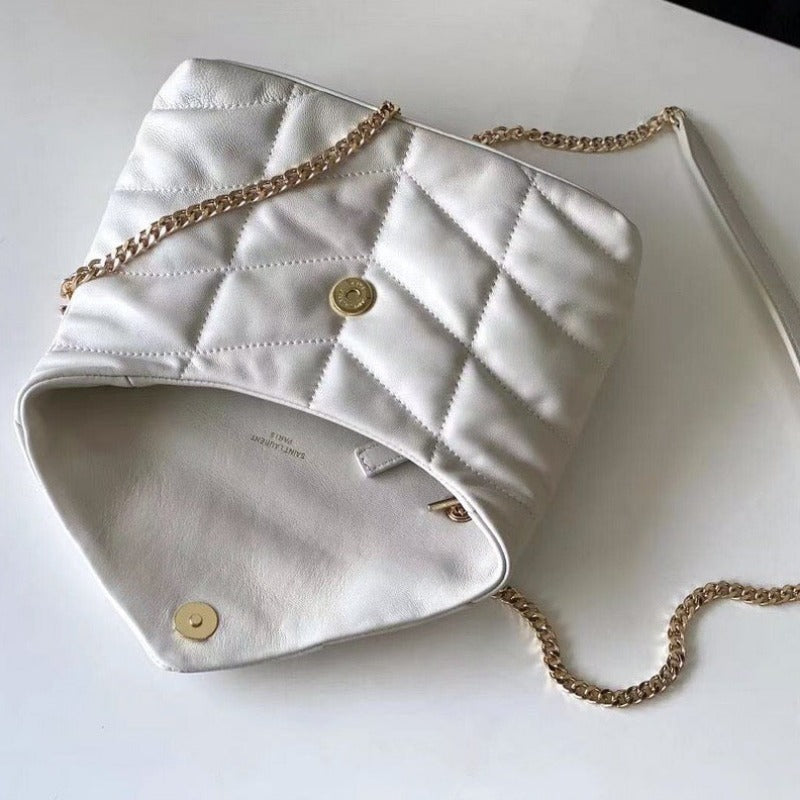 Small Loulou Puffer Shoulder Bag Milk