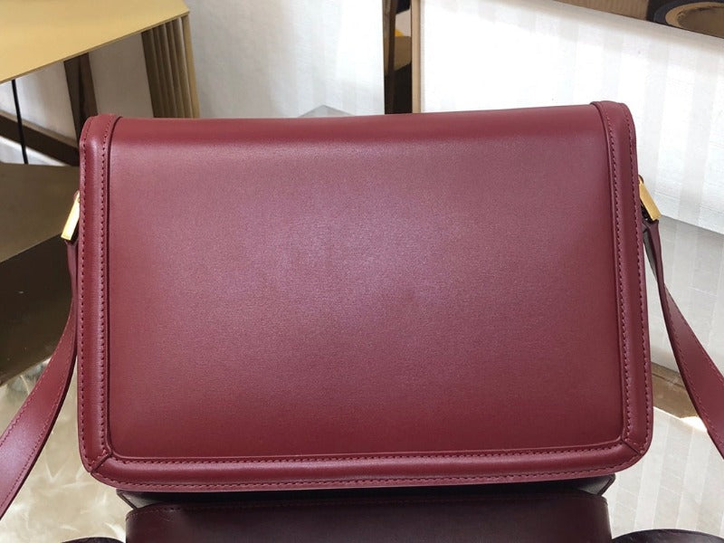 Solferino Medium Leather Bag Burgundy