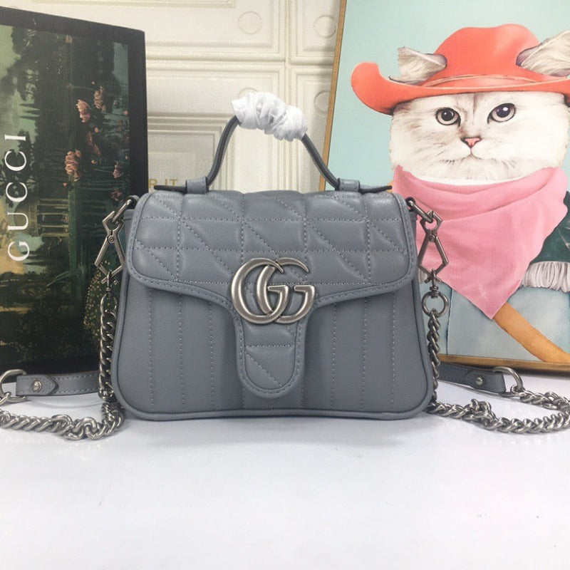 Marmont Mini Top Handle Bag Grey