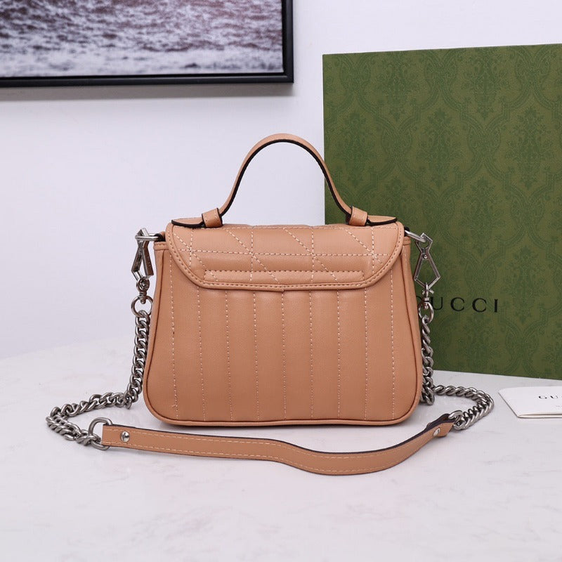 Marmont Mini Top Handle Bag Dark Beige