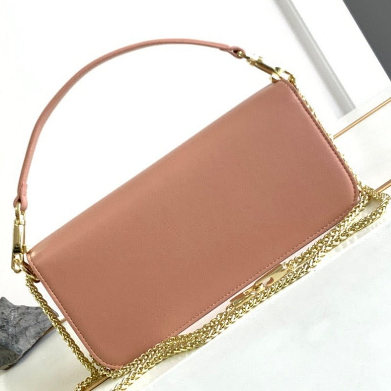 Vlogo Plaque Shoulder Bag Rose Beige