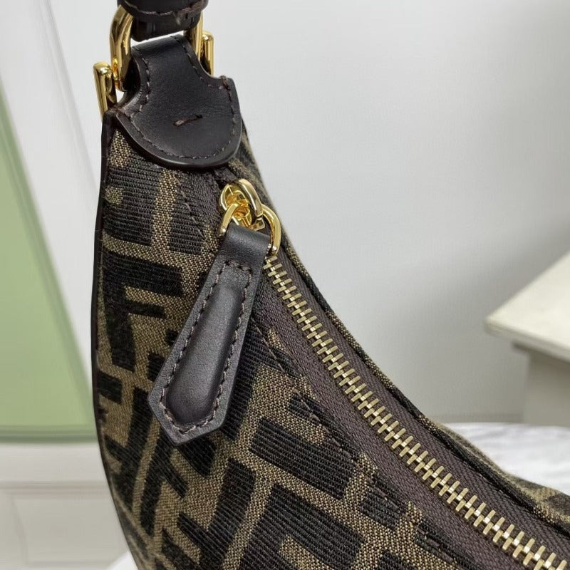 Fendigraphy Hobo FF jacquard Bag Brown