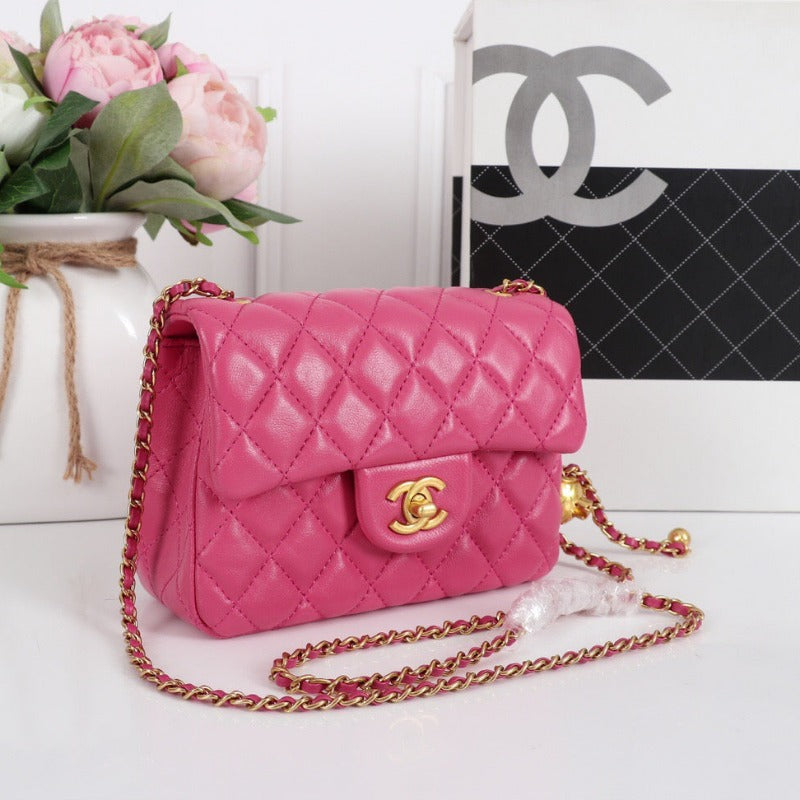 Klassische Mini-Flap-Tasche Rosy Pink 