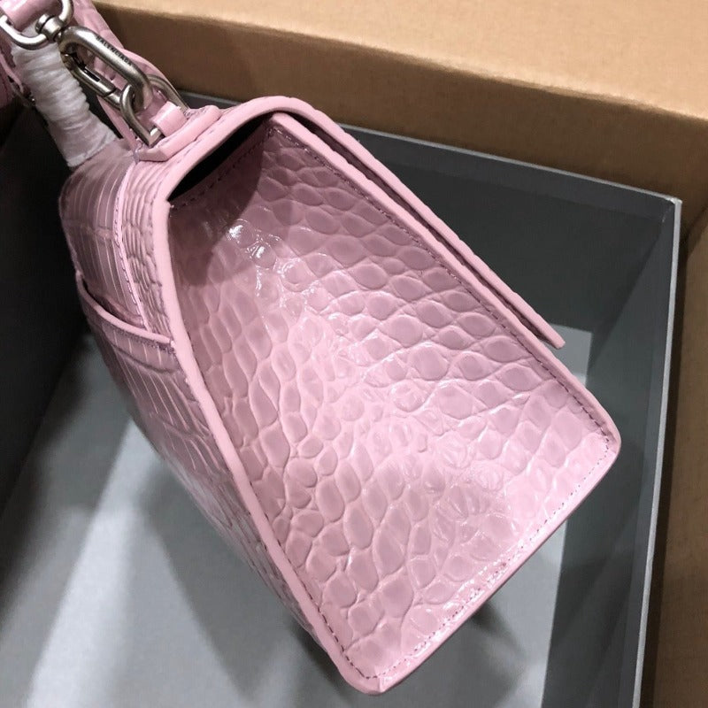 Handbag Crocodile Embossed Light Pink