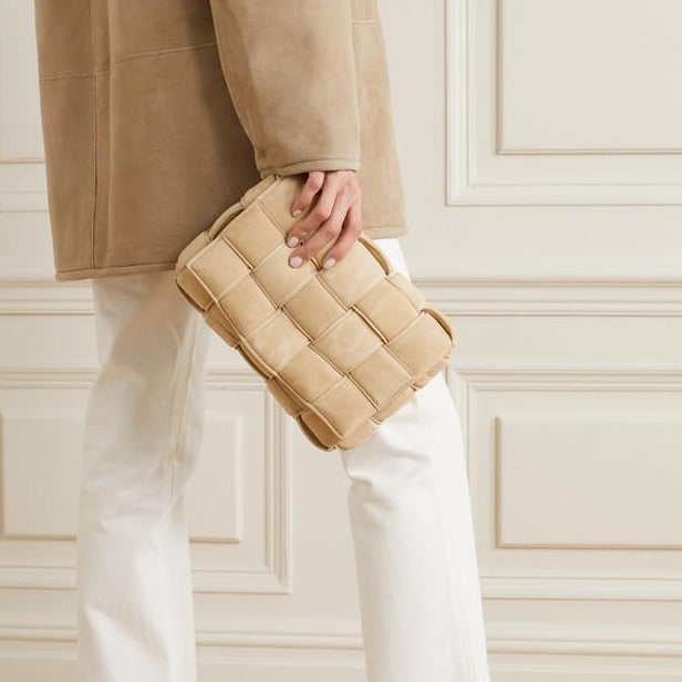 Suede Shoulder Bag Beige