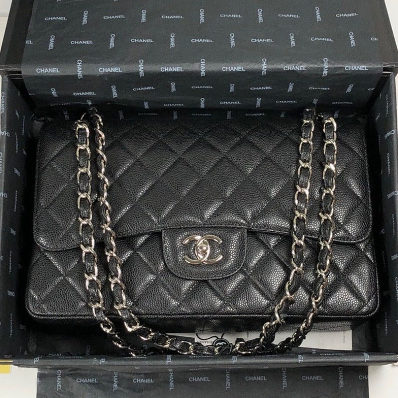 Caviar Jumbo Shoulder Bag Black 30