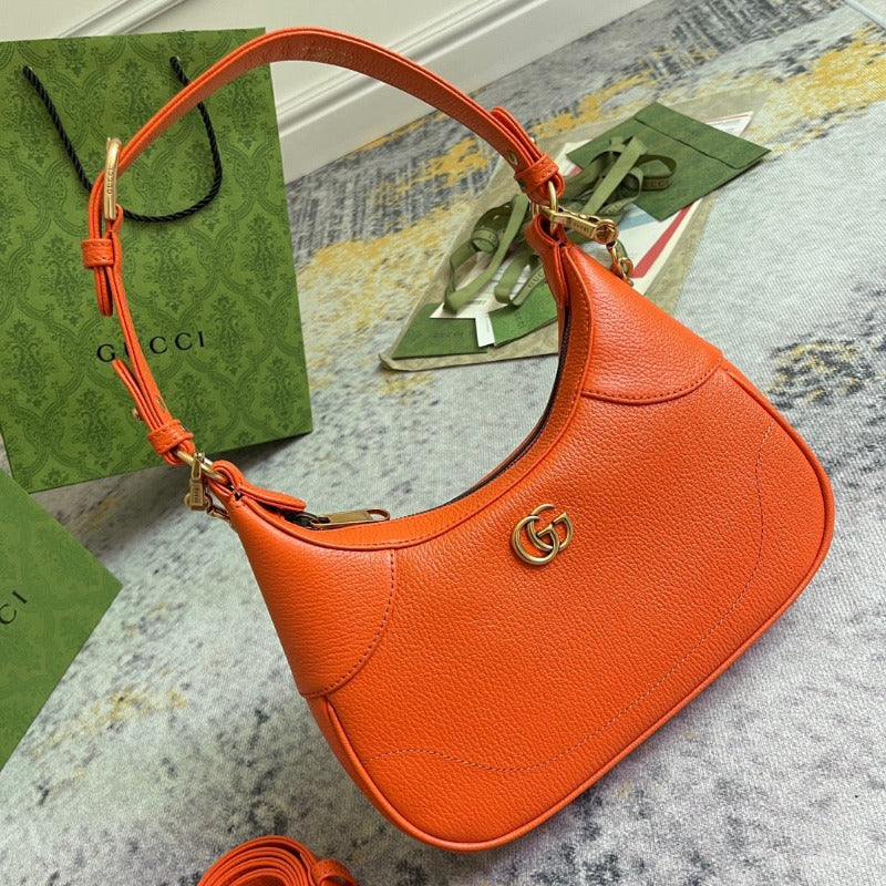 Aphrodite Hobo Bag With Chain Orange