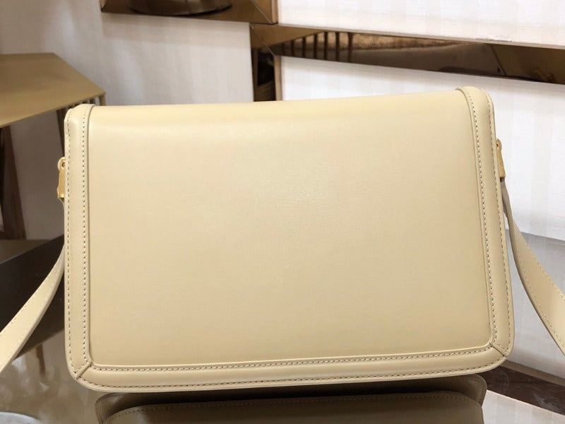 Solferino Medium Leather Bag Beige