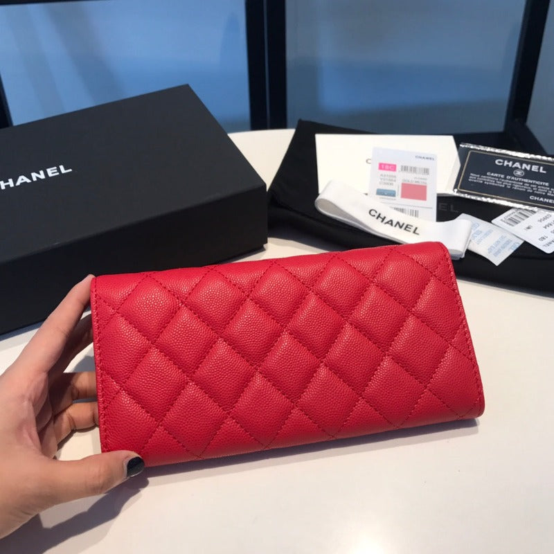 Caviar Large Wallet Red