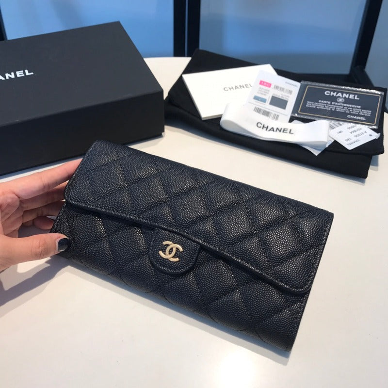 Caviar Large Wallet Black