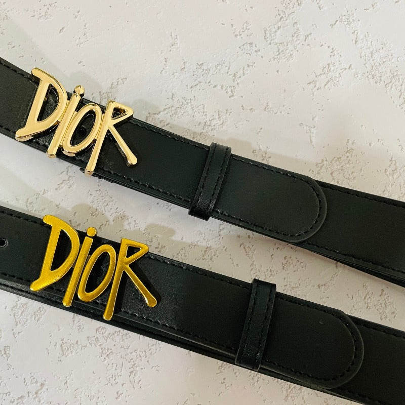 Designer DC Buckle Belt Black