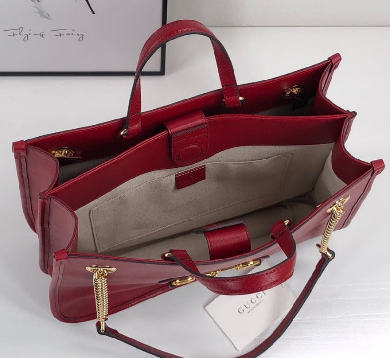 Horsebit Tote Bag Red