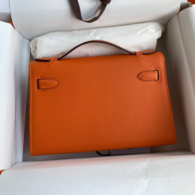 Kelly Pochette Handbag Orange