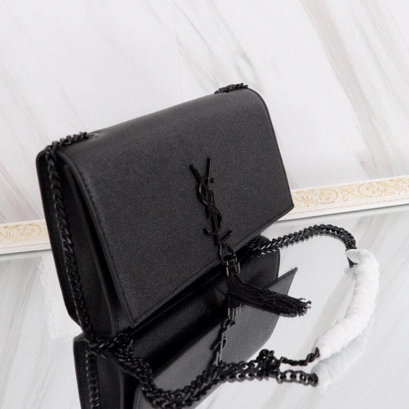 Medium Kate Tassel Bag With Chain Black