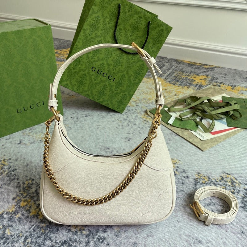 Aphrodite Hobo Bag With Chain Milk Beige