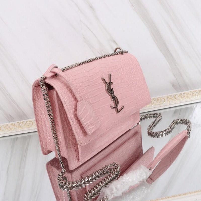 Sunset Shoulder Bag Pink Croc