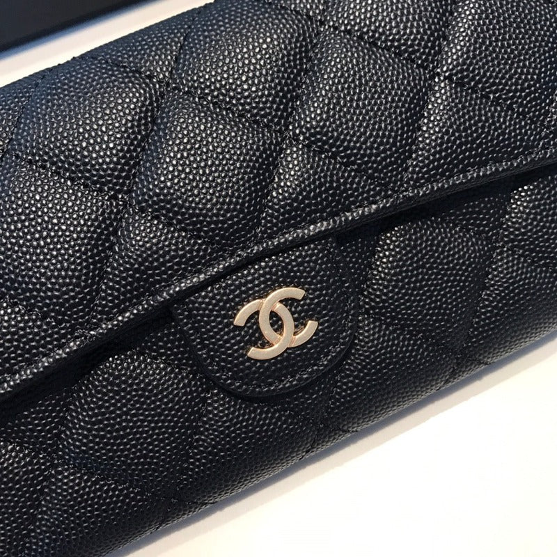 Caviar Large Wallet Black