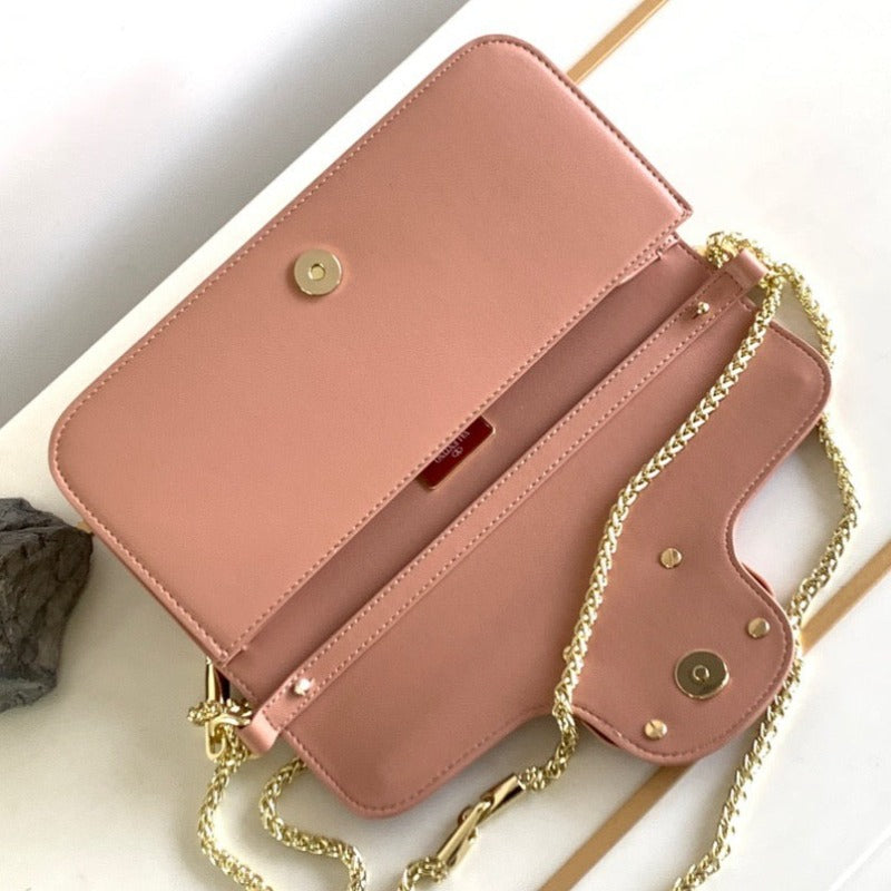 Vlogo Plaque Shoulder Bag Rose Beige