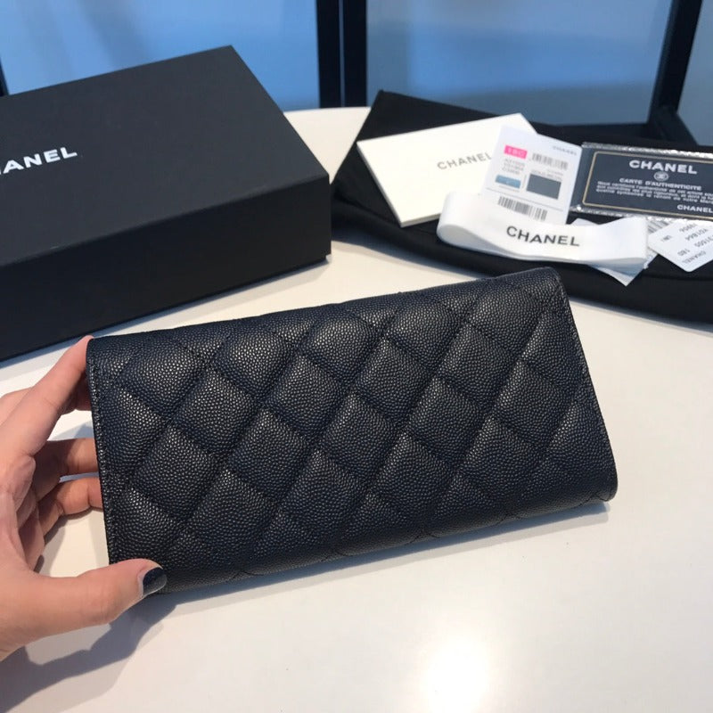 Caviar Large Wallet Black