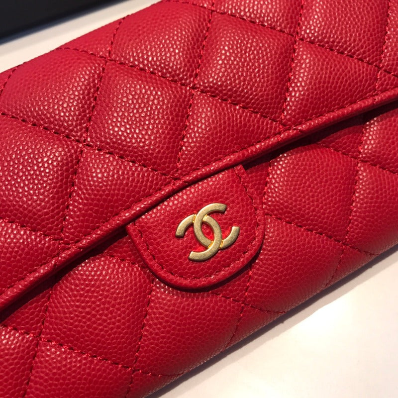 Caviar Large Wallet Red