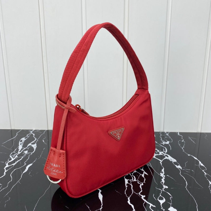 Vintage Nylon Hobo Bag Red