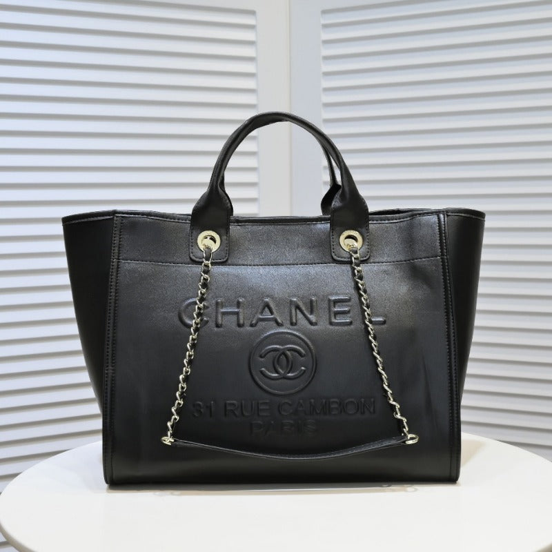 Black Large Leather Globetrotter Bag