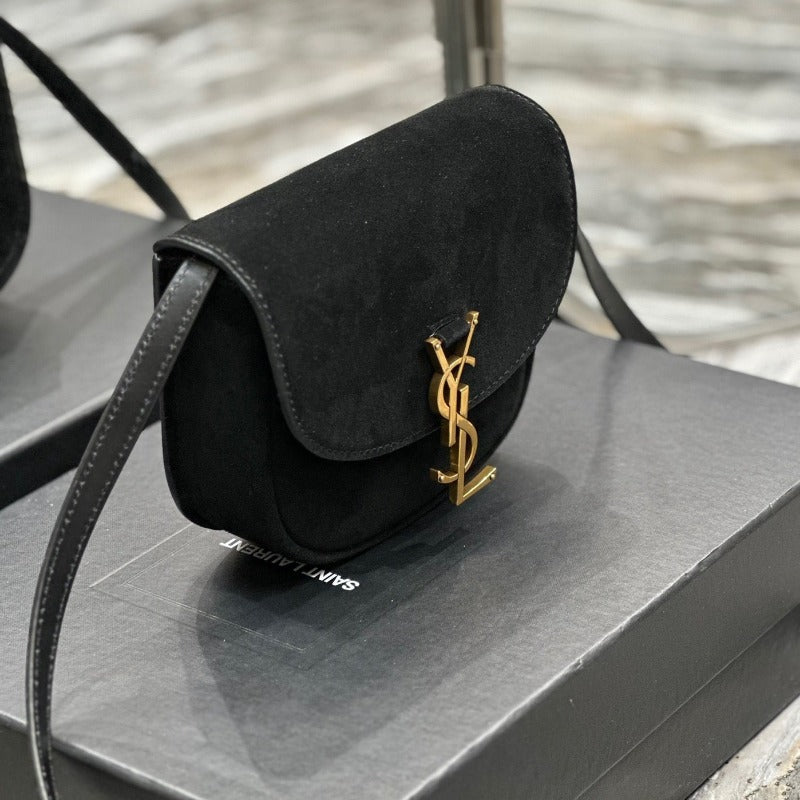 Kaia Small Suede Saddle Bag