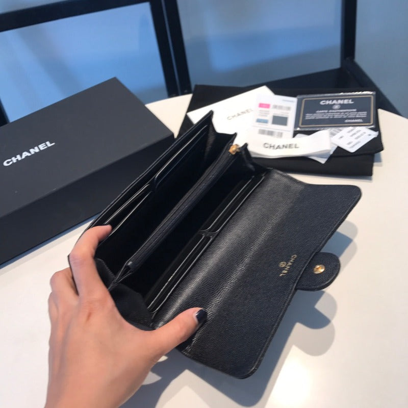 Caviar Large Wallet Black