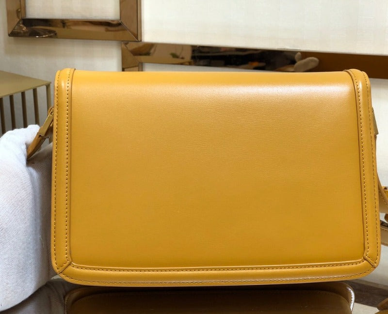 Solferino Medium Leather Bag Mustard