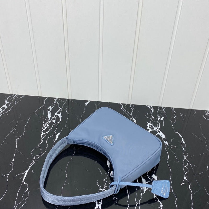 Vintage Nylon Hobo Bag Blue