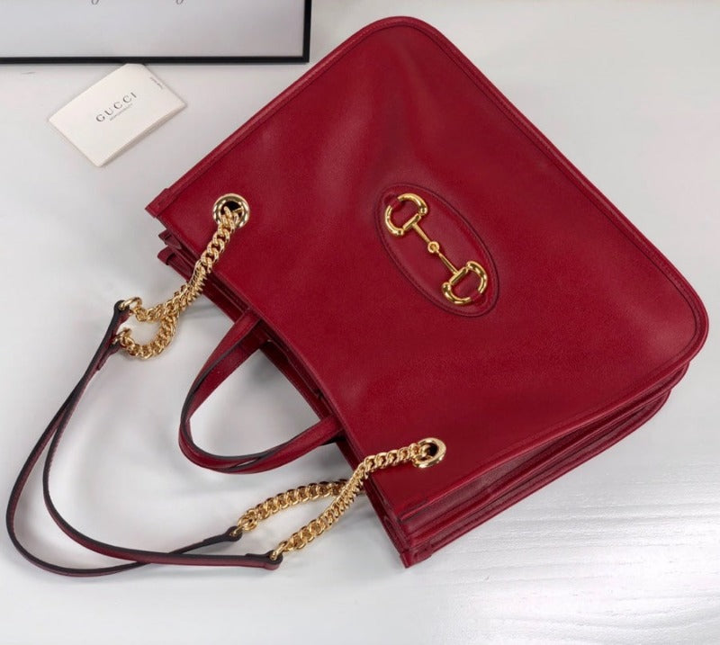 Horsebit Tote Bag Red