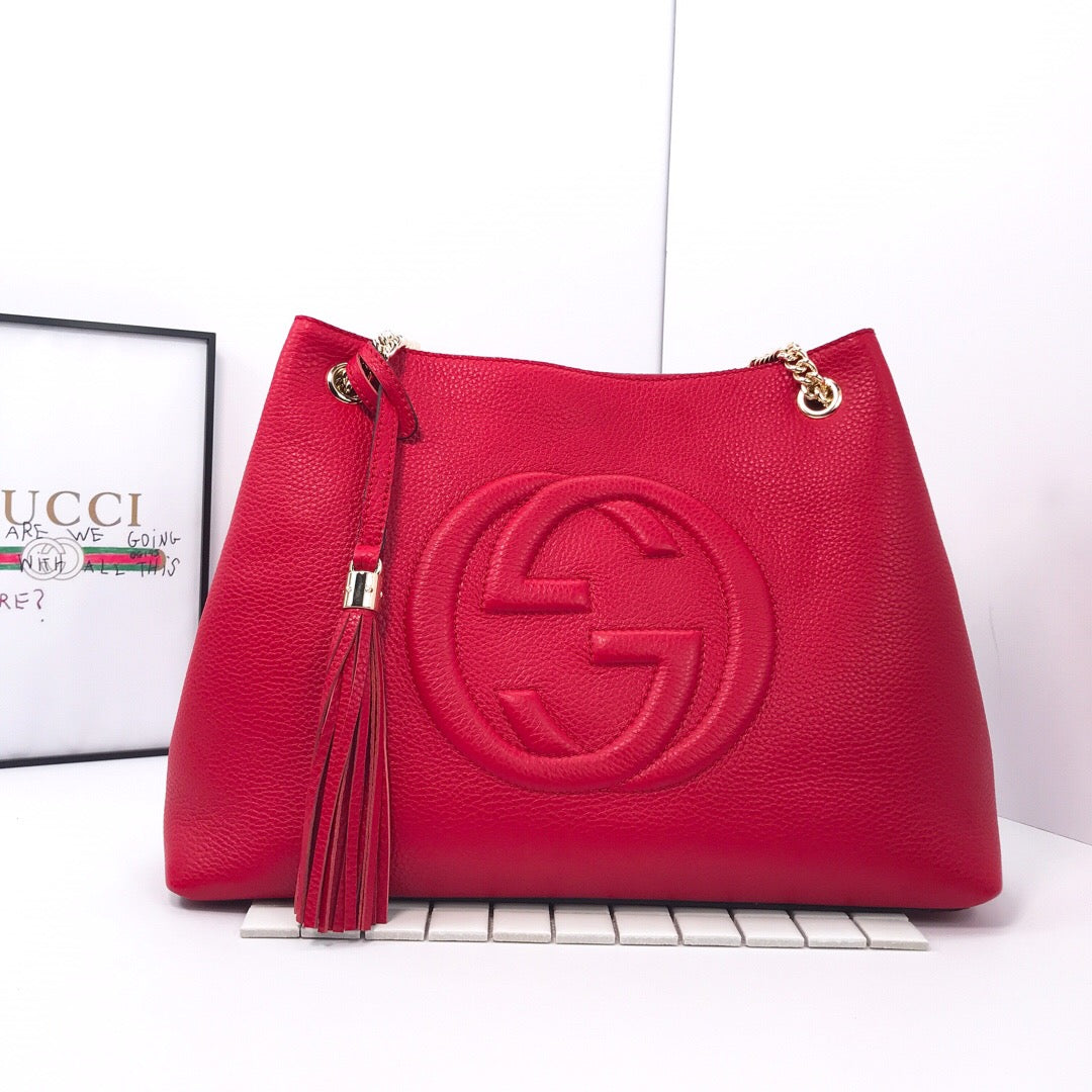 Soho Chain Tote Bag Red